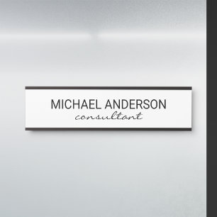 Placa De Porta Preto e branco elegante profissional