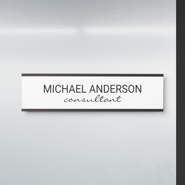 Placa De Porta Preto e Branco Elegante profissional (Criador carregado)