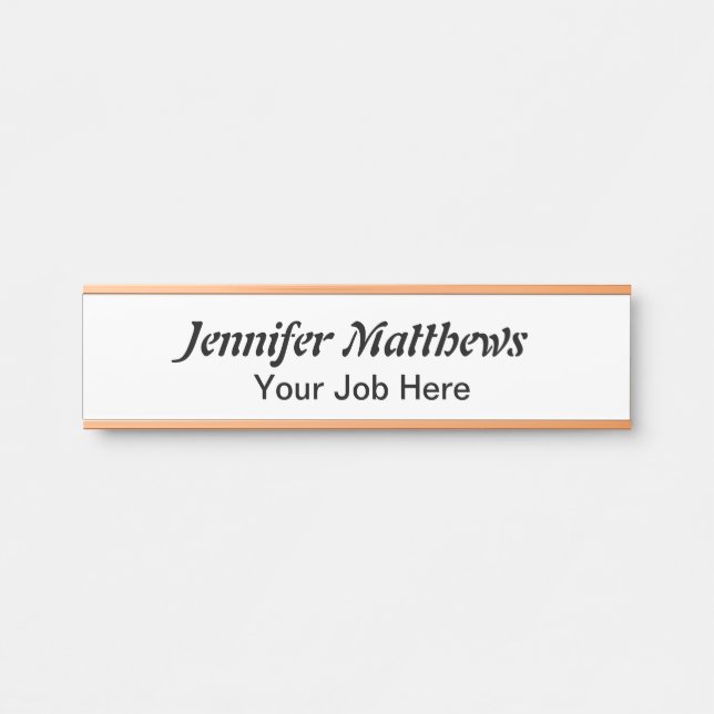 Placa De Porta Preto e branco personalizados (Frente)