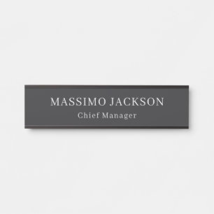Placa De Porta Preto Fosco Profissional Simples Moderno Elegante