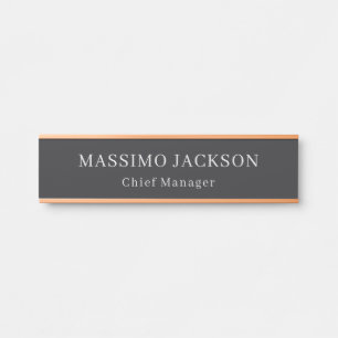 Placa De Porta Preto Fosco Profissional Simples Moderno Elegante