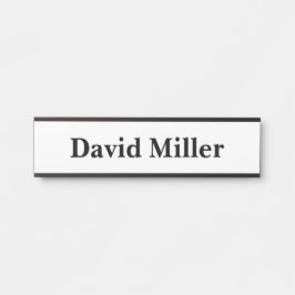 Placa De Porta Preto personalizado em branco