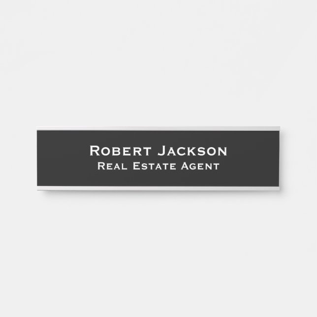 Placa De Porta Professional Business Office Name Modern (Frente)