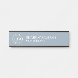 Placa De Porta Professional Custom Business Logo Job Dusty Blue