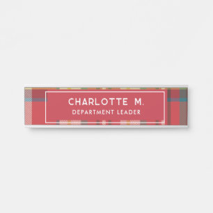 Placa De Porta Professores Red Personalizados Clássicos de Xadrez