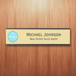 Placa De Porta Profissional de escritório Adicionar Nome do Logot