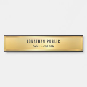 Placa De Porta Profissional Dourado e moderno de Modelos