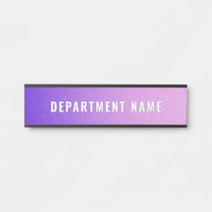 Placa De Porta Purple Modern Simple Department Name Door Sign