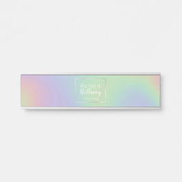 Placa De Porta Quadro Metálico de Efeito do Arco-Íris Holográfico
