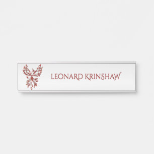 Placa De Porta Red Phoenix Assume Silver