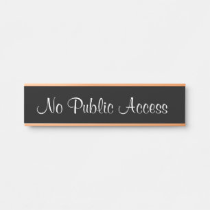 Placa De Porta Rico, Sinal "Sem Acesso Público" Elegante