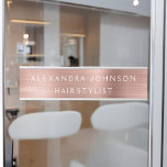 Placa De Porta Rosa Gold Foil | Folha Rosa Esbranquiçada Moderna<br><div class="desc">Blush Pink - Rosa Gold Foil Metálica Stainless Steel Minimalist Business Name Plate com nome e profissão de tipografia em branco. A Rosa Gold Foil Metal Business Name Plate pode ser personalizada com seu nome. Entre em contato com o designer para obter itens correspondentes personalizados.</div>