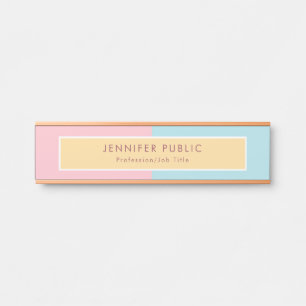Placa De Porta Rosa Na moda Modelo Azul-Amarelo-Cor-de-rosa azul-