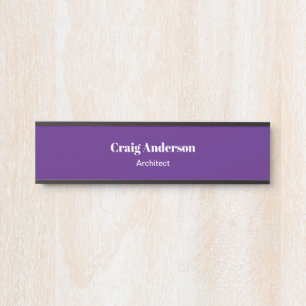 Placa De Porta Royal Purple Professional Plain Modern Elegant