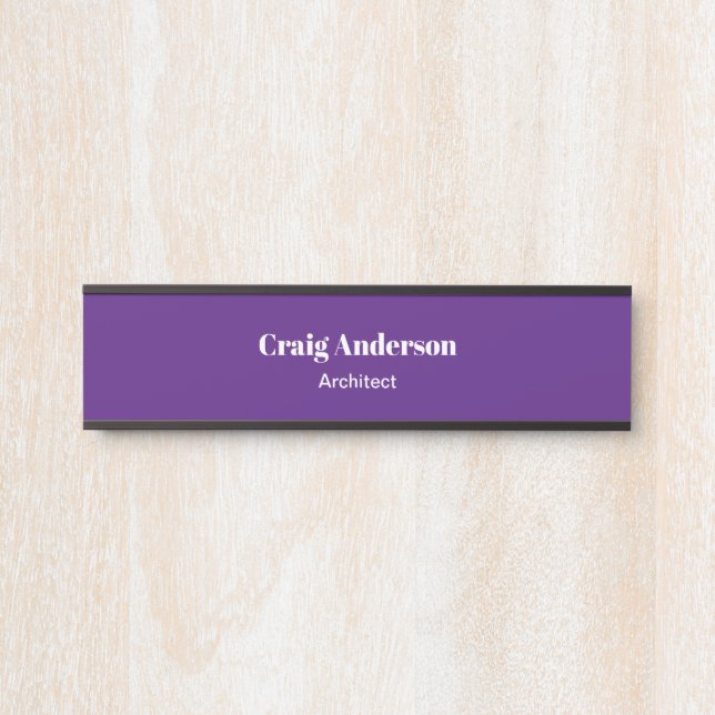 Placa De Porta Royal Purple Professional Plain Modern Elegant (Frente)
