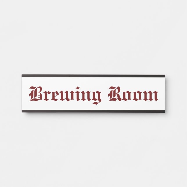 Placa De Porta Sala de Brassagem Vermelha (Frente)