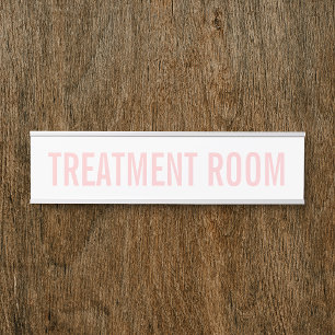 Placa De Porta Sala de Salão de Bela Branca e Rosa Feminina
