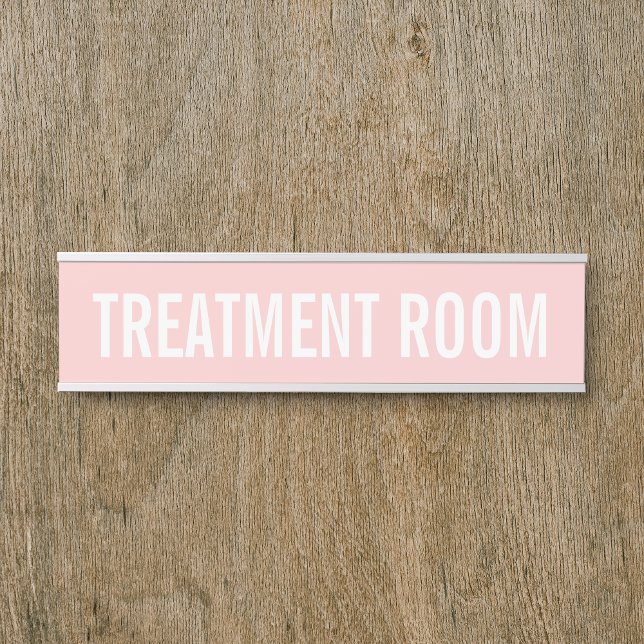 Placa De Porta Sala Spa Feminina Blush Pink Beleza Rosa Salão (Feminine blush pink and white door sign)