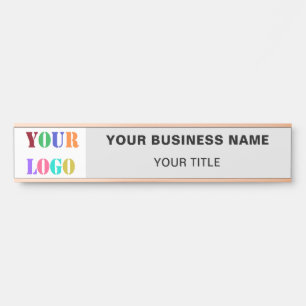 Placa De Porta Seu nome de logotipo Informações Colorir Empresa A