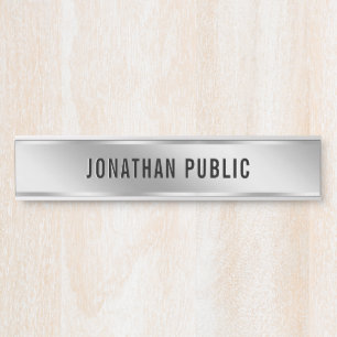Placa De Porta Seu Texto Personalizado Casa Prata Crie o Seu Próp