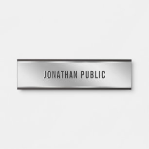 Placa De Porta Seu Texto Personalizado Elegante Moderno Simples P