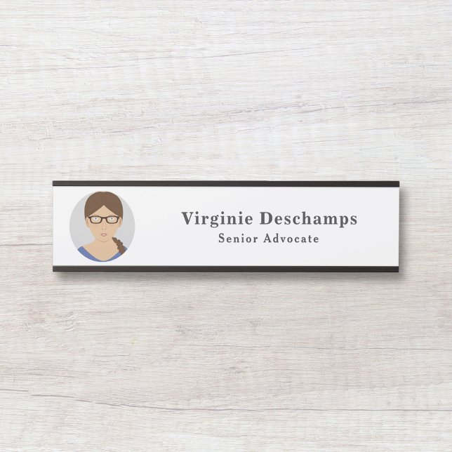 Placa De Porta Símbolo de Porta do Office de Foto Círculo (Circle Photo Employee Office Door Sign)