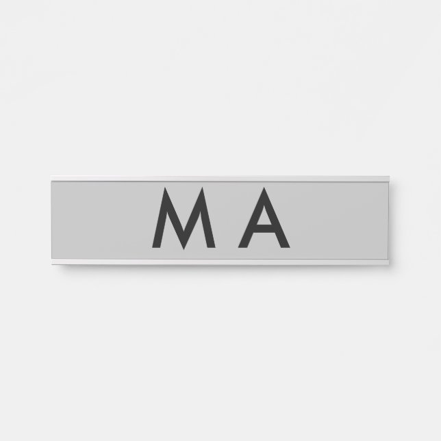 Placa De Porta Simple monogram add your name letter man minimal t (Frente)