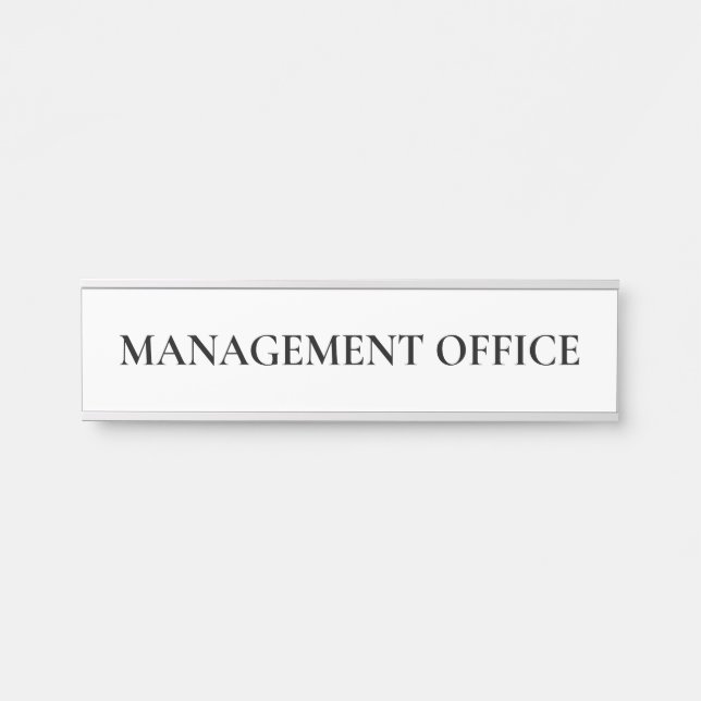 Placa De Porta Simple White Classic Management Office (Frente)
