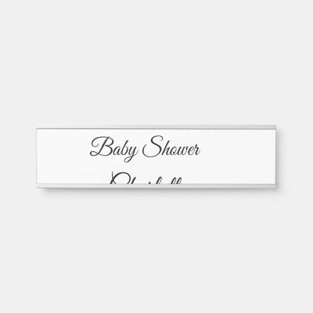 Placa De Porta SIMPLES chá de fraldas MINIMAL.CUTIE ADICIONAR NOM (Frente)