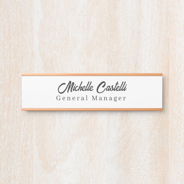 Placa De Porta Simples clássico exclusivo profissional (Frente)