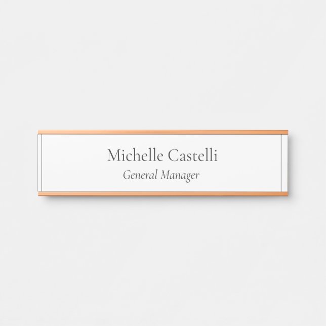 Placa De Porta Simples clássico exclusivo profissional (Frente)