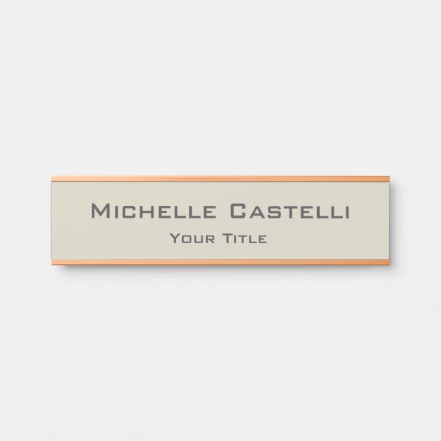 Placa De Porta Simples clássico exclusivo profissional (Frente)