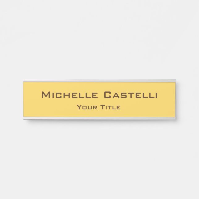 Placa De Porta Simples Comum Clássica Profissional (Frente)