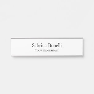 Placa De Porta Simples e elegante simples branco