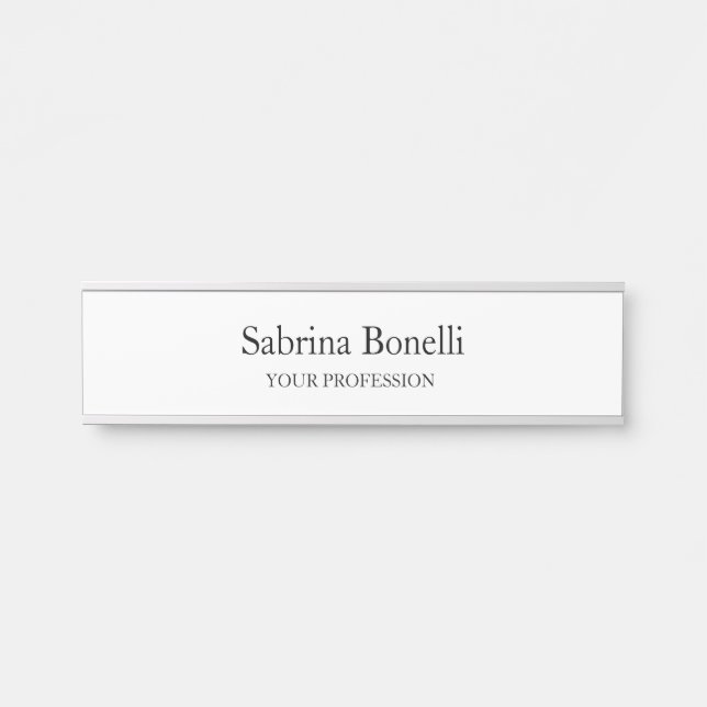 Placa De Porta Simples e elegante simples branco (Frente)