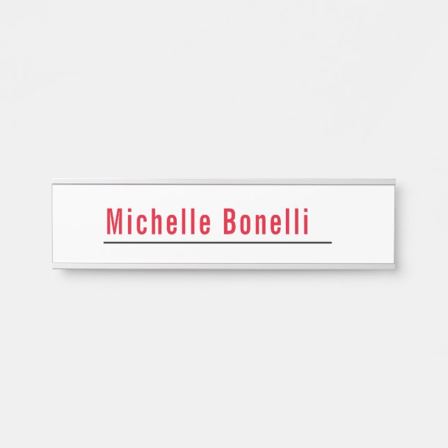 Placa De Porta Simples e Mínima Planilha Branca Profissional (Frente)