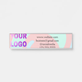 Placa De Porta simples e mínimo adicione seu logotipo/design aqui