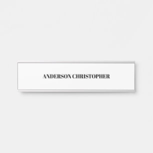 Placa De Porta Simples e Personalizado Profissional Branco