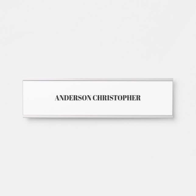 Placa De Porta Simples e Personalizado Profissional Branco (Frente)