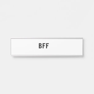 Placa De Porta Simples minimal BFF melhores amigos família nome p