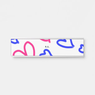 Placa De Porta SIMPLES MINIMAL.CUTIE ADICIONAR NOME BABY coração