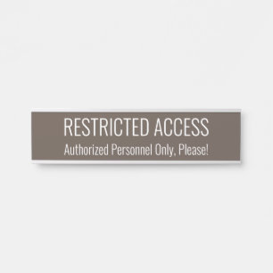 Placa De Porta Sinal de "ACESSO RESTRITO" elegante e contemporân