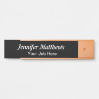 Sinal de porta branca e preto personalizado elegan