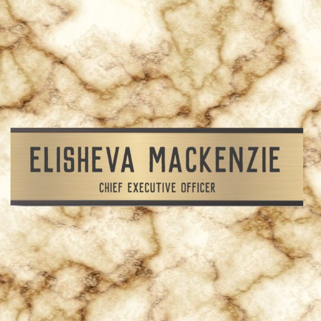 Placa De Porta Sinal de Porta do Office - Dourado e Preto (Criador carregado)