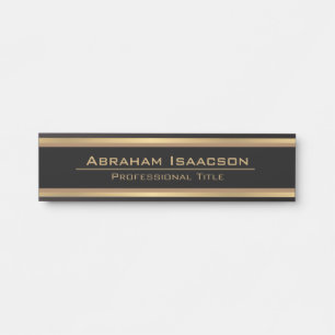 Placa De Porta Sinal de Porta Modelo Preto Dourado Glamour Modern