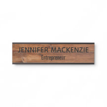 Sinal de Porta Rústica de Plate Wood Grain