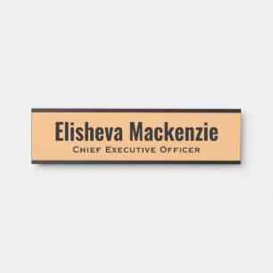 Placa De Porta Sinal de Portas do Office Peach Laranja