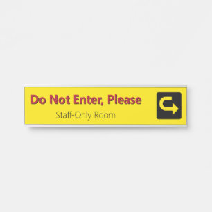 Placa De Porta Sinal "Não Entre, Por Favor" "Sala Somente Funcion