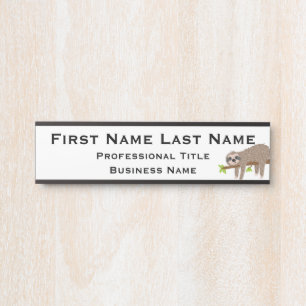 Placa De Porta Sloth Funny Office Door Sign