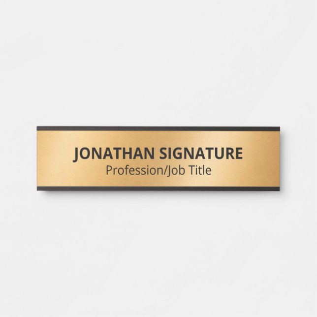 Placa De Porta Stylish Modern Black Gold Glamorous Template Door  (Frente)